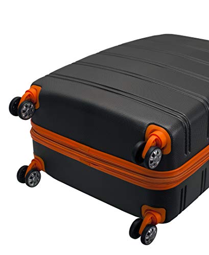 Rockland Melbourne Hardside Expandable Luggage with Spinner Wheels, 2TONEBLUE, 2 Piece (20/28)