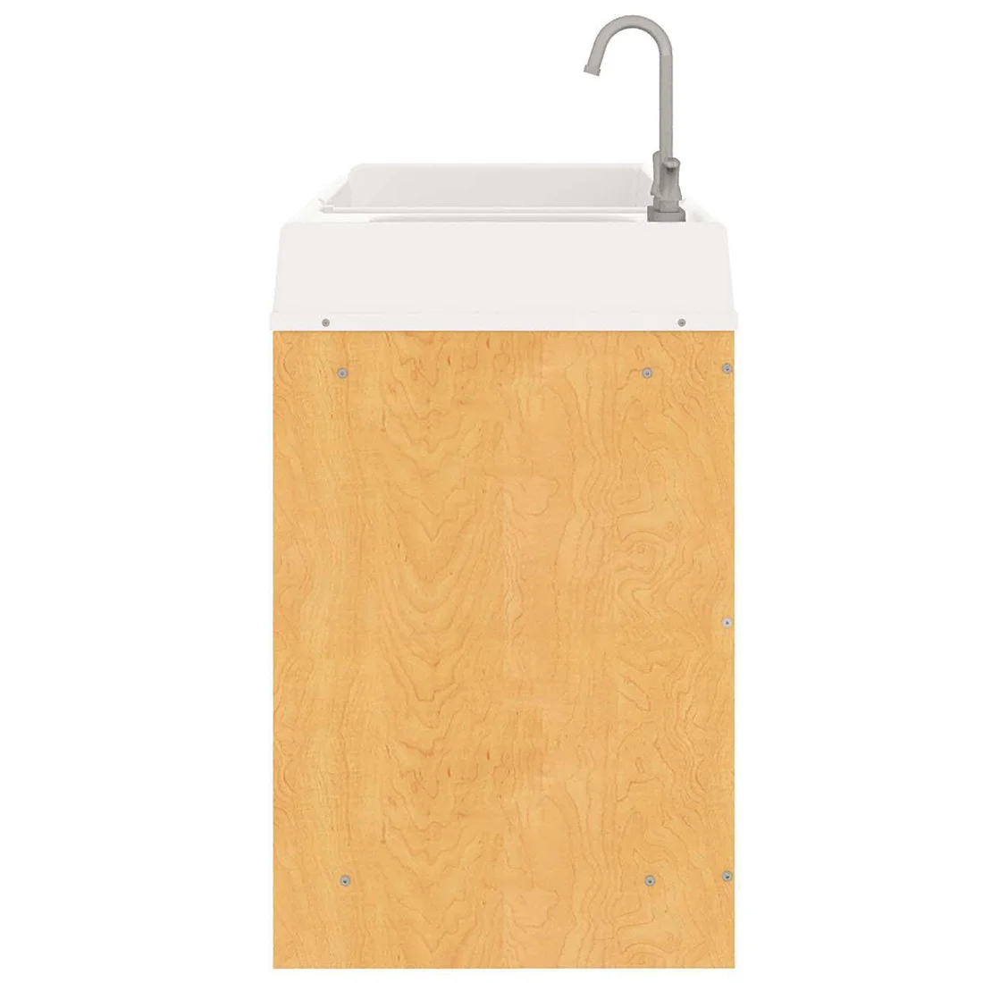 Tot Mate Toddler Walk-Up Baby Changing Table with Sink and Steps, Nursery Furniture, Maple Wood