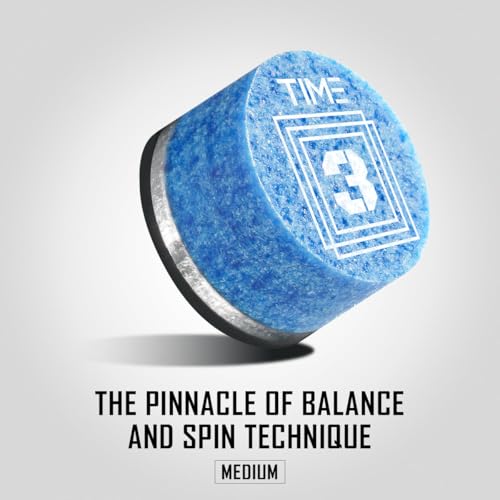 RHINO TIME Crystal Pool Billiard Cue Tip - 14mm/ Blue/Hardness TIME 1(Super Soft), TIME 2(Soft), TIME 3(Medium), TIME 4(Medium Hard),TIME 5 (Hard)