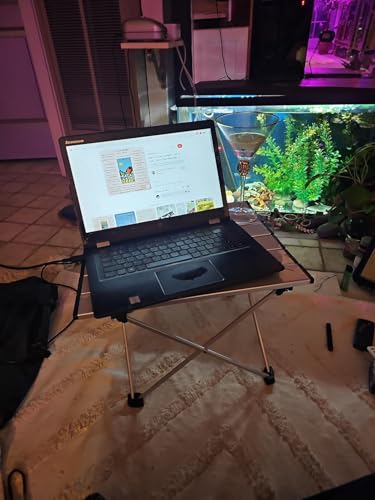 iClimb Ultralight Compact Camping Folding Table with Carry Bag (Blue - S)