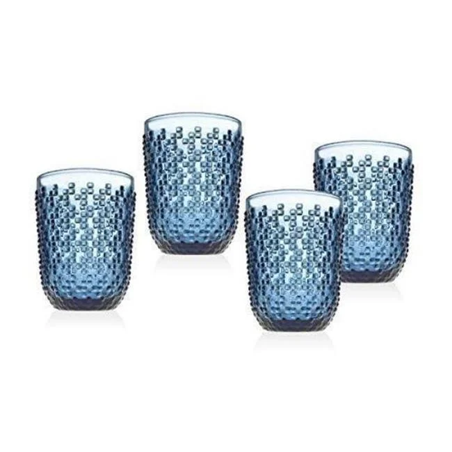 8.5 oz Alba Double Old Fashioned Glass Set - Blue - Set of 4