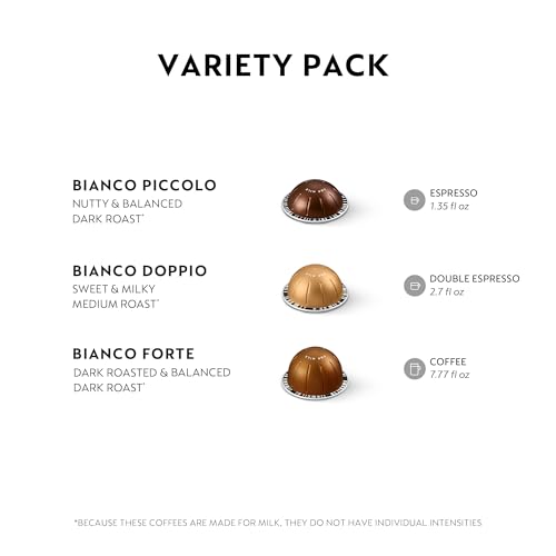 Nespresso Capsules Vertuo, Variety Pack, Medium and Dark Roast Coffee, 30 Count Coffee Pods, Brews 7.8 oz.