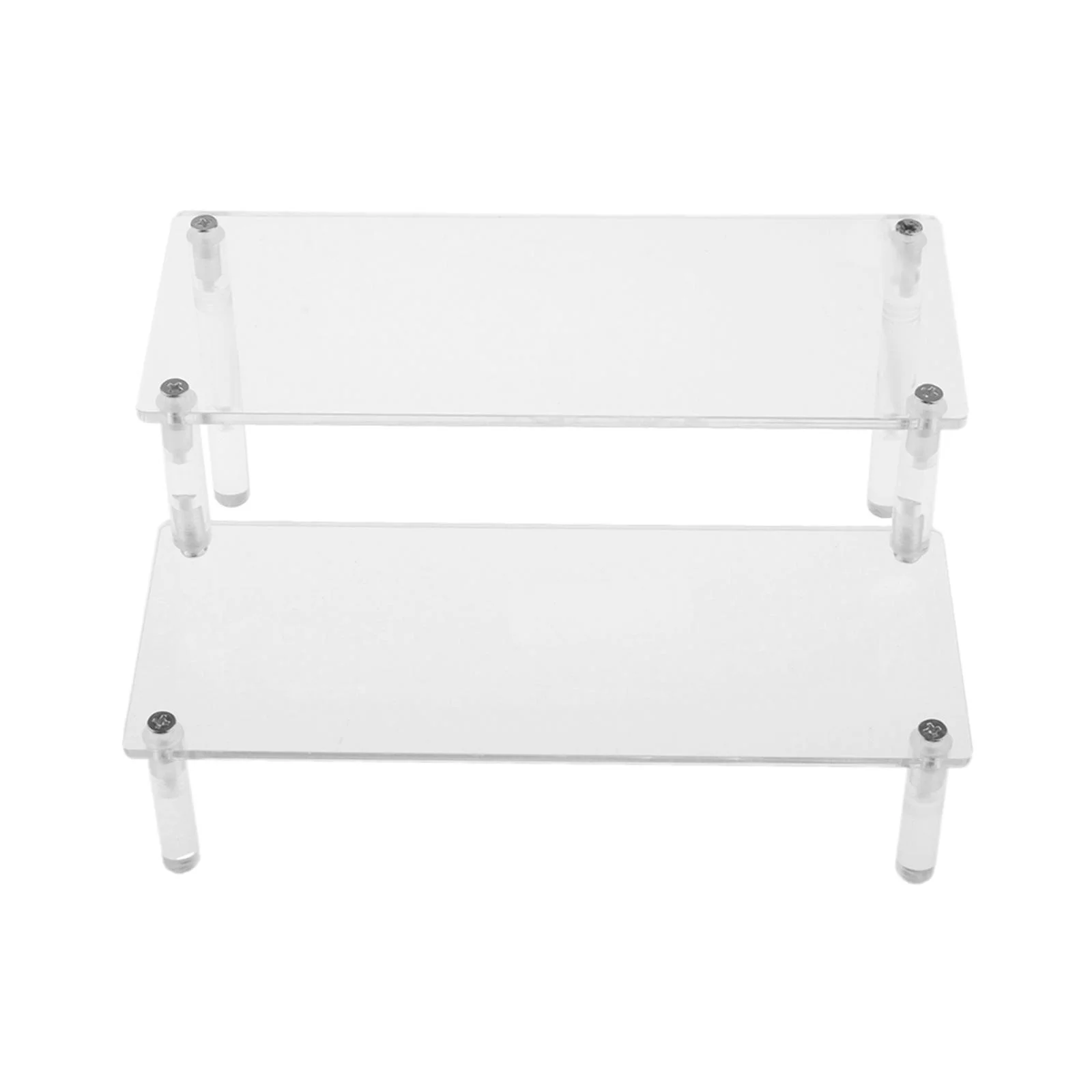 Acrylic Display Stand Tiers Clear Shoe Organizer for Cosmetic Perfume Two Layer Frame