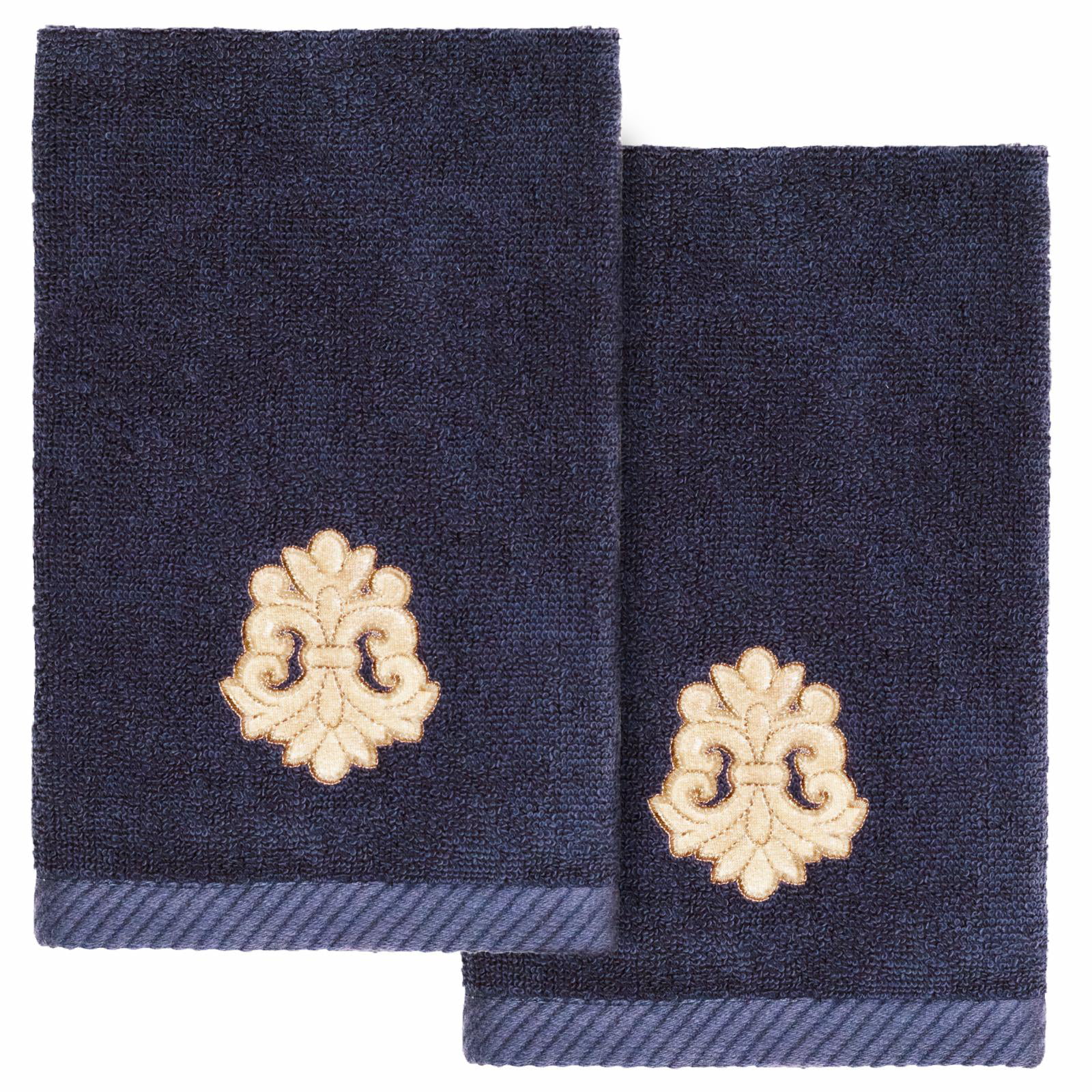 Linum Home Textiles Turkish Cotton May 2 Piece Embellished Fingertip Towel Set