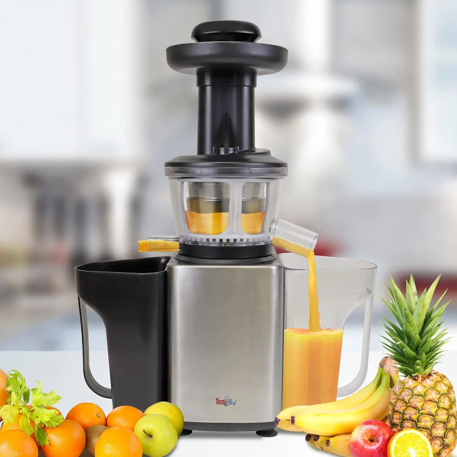 Slow Juicer, Cold Press Juicing Machine For Nutrient-Dense Juice, Powerful Masticating Juice Extractor For Leafy Greens, Herbs, Wheatgrass, Fruits, Vegetables, Easy To Clean