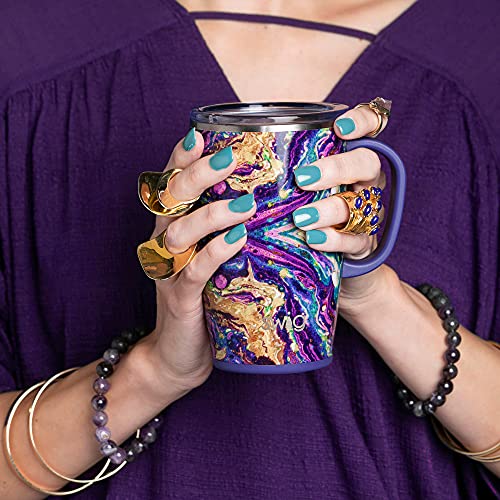 Swig Life 18oz Travel Mug, Insulated Tumbler with Handle and Lid, Travel Coffee Mug, Cup Holder Friendly Travel Mug, Stainless Steel 18 oz Tumbler, Reusable Insulated Tumbler with Lid (Pink Lemonade)