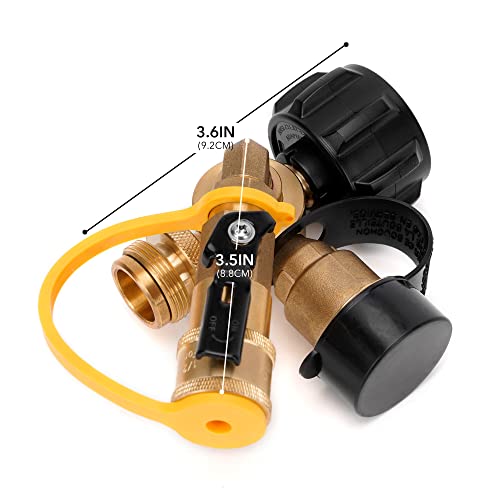 Stanbroil Propane Brass Tee with Type 1 Valve - Quick Disconnect and Disposable Cylinder Ports for Motorhome or RV