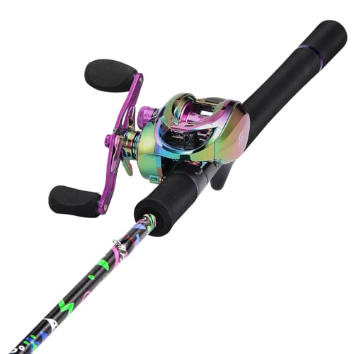 Sougayilang Fishing Rod and Reel Combo, Baitcasting/Spinning Combo, IM7 Graphite Blank Rods with EVA Handle