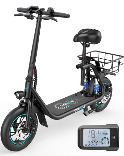 Gyroor C1 PRO 450W Electric Scooter with Dual Shock Absorbers for Adult,Up to 25 Miles 18.6MPH,12