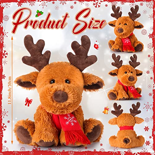 Christmas Stuffed Animal Cute Plush Moose Reindeer Stuffed Animal for Baby Boys Girls Home Bedroom Party Decoration
