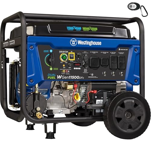 Westinghouse 12500 Peak Watt Tri-Fuel Home Backup Portable Generator, Remote Electric Start, Transfer Switch Ready, Gas, Propane, and Natural Gas Powered
