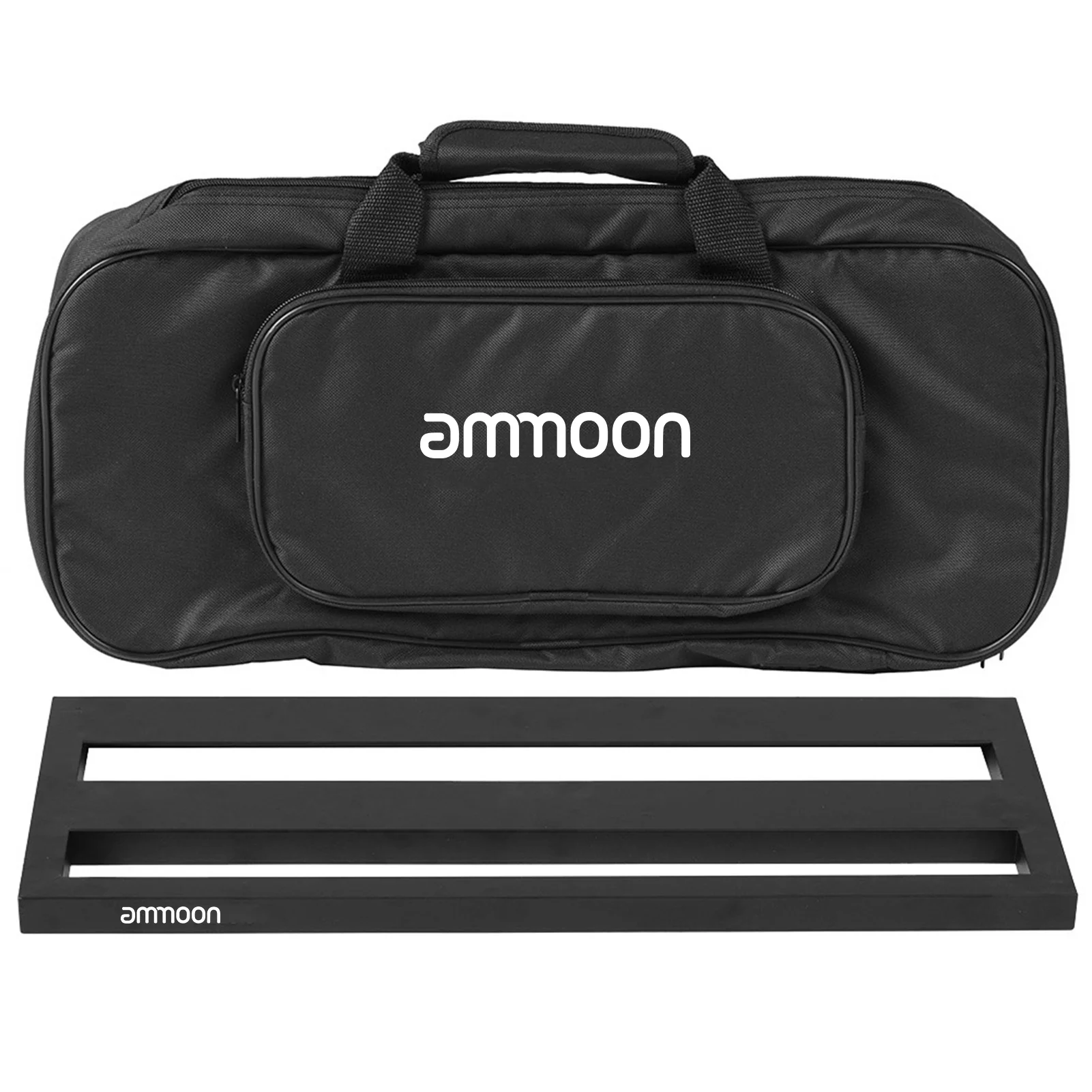 ammoon DB 2 Guitar Pedal Board Aluminum Alloy Set Portable Pedalboard with Carrying Bag, Tapes, and Strap for Effortless Guitar Effects