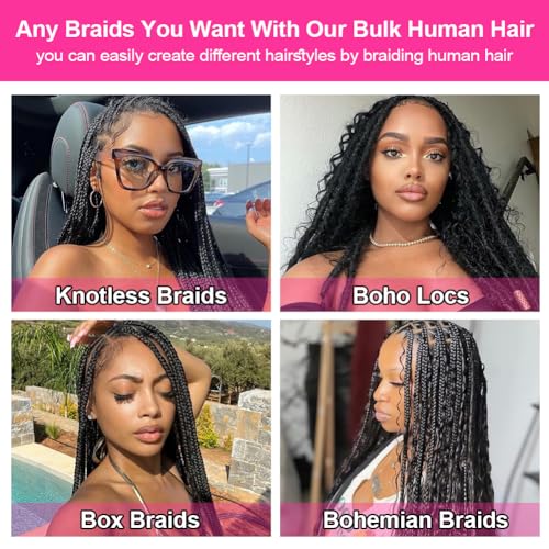 ZKSK Deep Wave Bulk Human Hair For Braiding No Weft 100g (1 Pack-2 Bundle) 100% Unprocessed Brazilian Virgin Curly Braiding Human Hair Extensions Micro Braiding Hair for Black Women