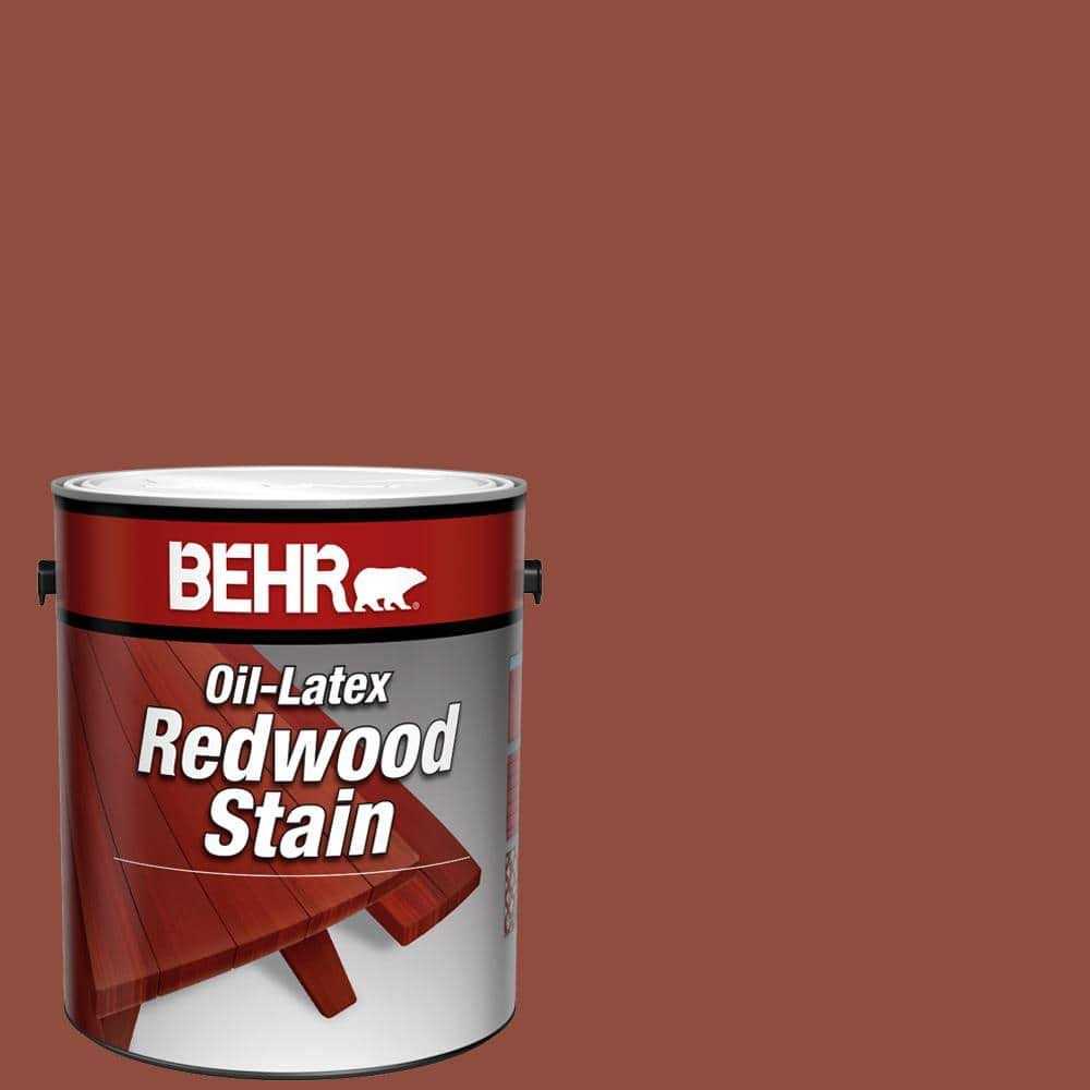 Behr 1 gal. Redwood Solid Color Oil-Latex Exterior Wood Stain - Shop Hardware Tools Online Store