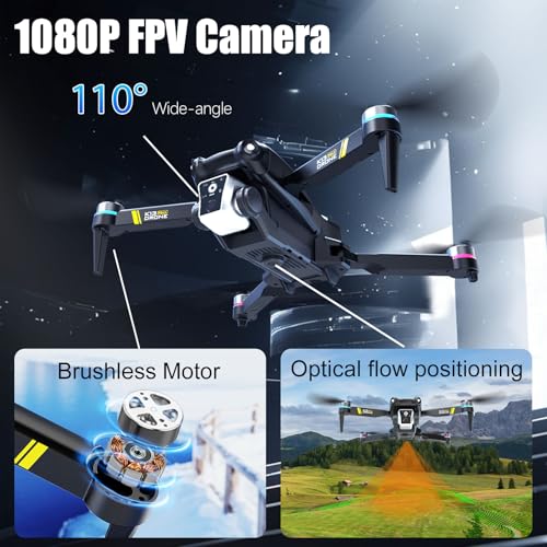 Drone With Camera For Beginner 1080p, Brushless Drones With Screen On Controller, No FAA, Under 249g, Beginner Drone With Altitude Hold, One Key Take Off/Land, 360 Flips,Trajectory Flight, 2 Batteries