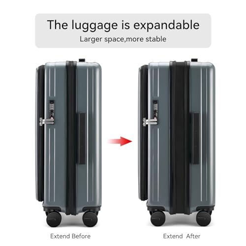 ROAMING Grace Expandable Carry On Luggage Airline Approved, 20 Inch Hardside Carry On Suitcase with Wheels, Travel Harshell Spinner Small Luggage with Tsa Lock, Jade cyan, 20-Inch Carry-On