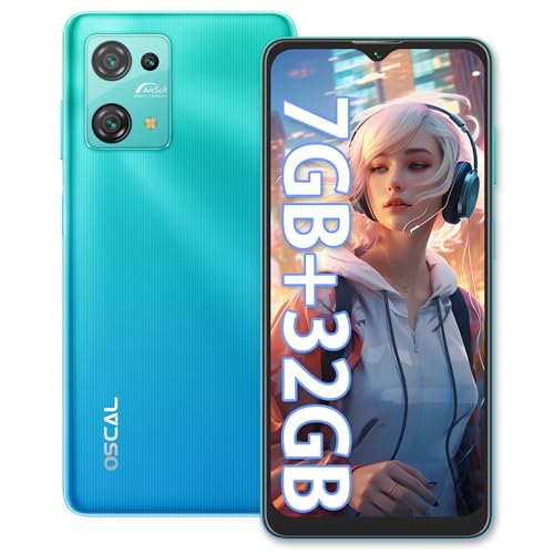 OSCAL C30 Android Phone, Octa-Core 7GB+32GB/SD 1TB Unlocked Cell Phone, 6.5