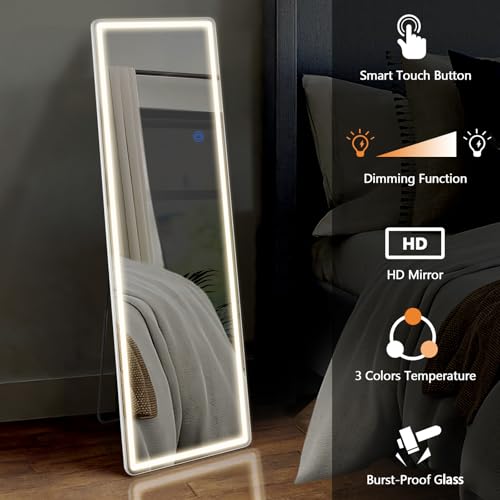 Arched Full Length Mirror with LED Lights, 60