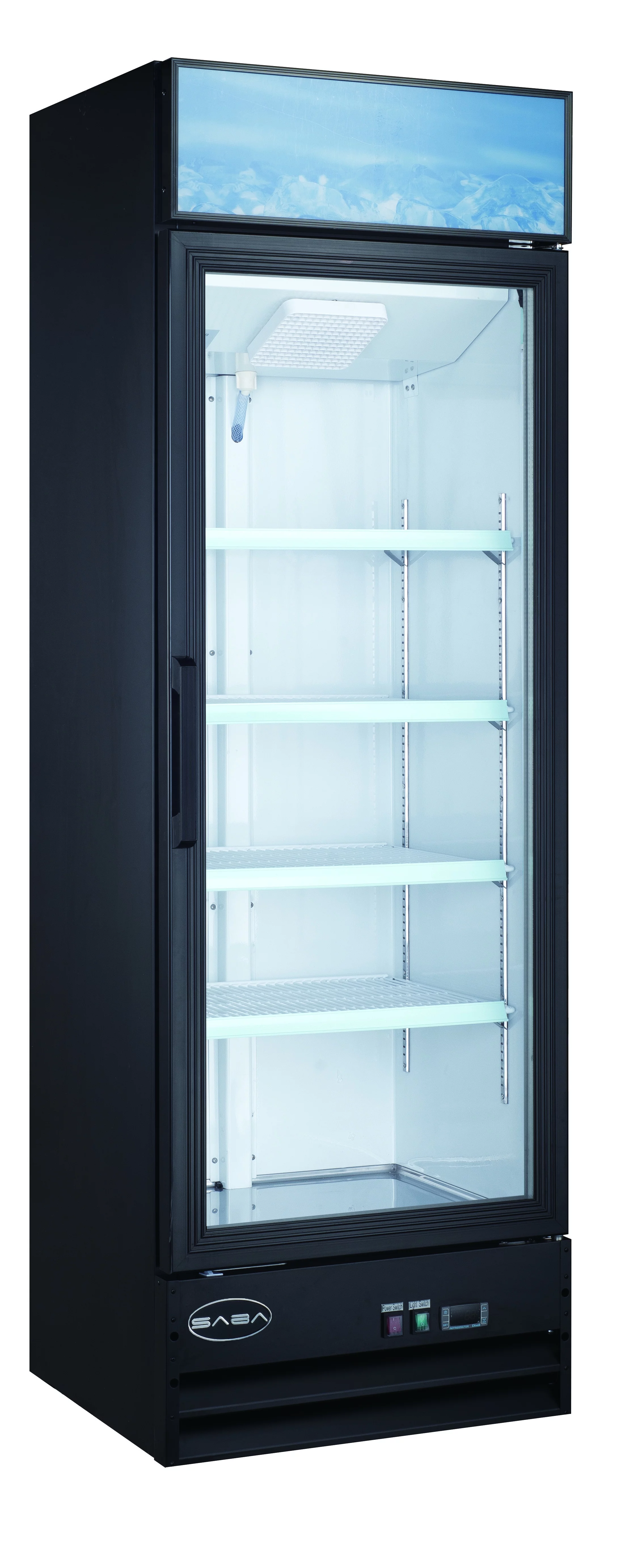 Heavy Duty Commercial 13 cu ft Glass (1 Door) Merchandiser Refrigerator with Swing Door