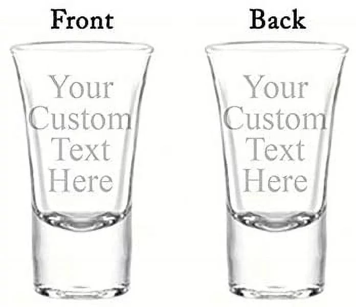 Personalized DOUBLE SIDED 1.5oz Shot Glass, Custom Laser Etched Free Engraving Groomsman and Bridesmaid Wedding Favor Gift For Him, For Her, For Boys, For Girls, For Them (Double Side Engraving)