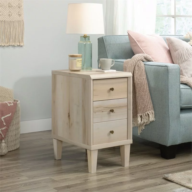 Pemberly Row 2 Drawers Modern Engineered Wood End Table in Maple