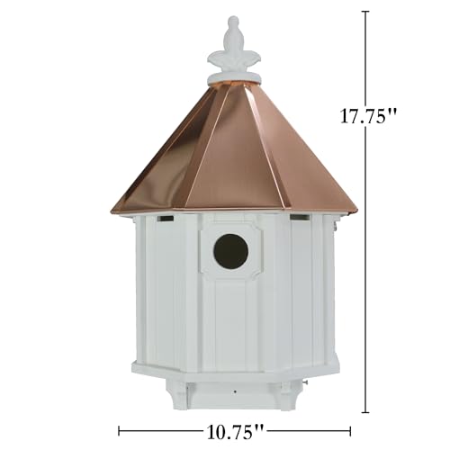 Bluebird Songbird Duplex Bird House with Copper Roof, Made in The USA (H8C) (4