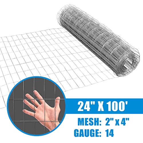 Fencer Wire 14 Gauge Galvanized Welded Wire Mesh Size 2 inch by 4 inch