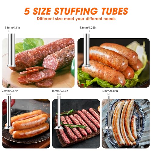 Hakka Commercial 22LB Stainless Steel Electric Sausage Stuffer and Vertical Sausage Filling Maker