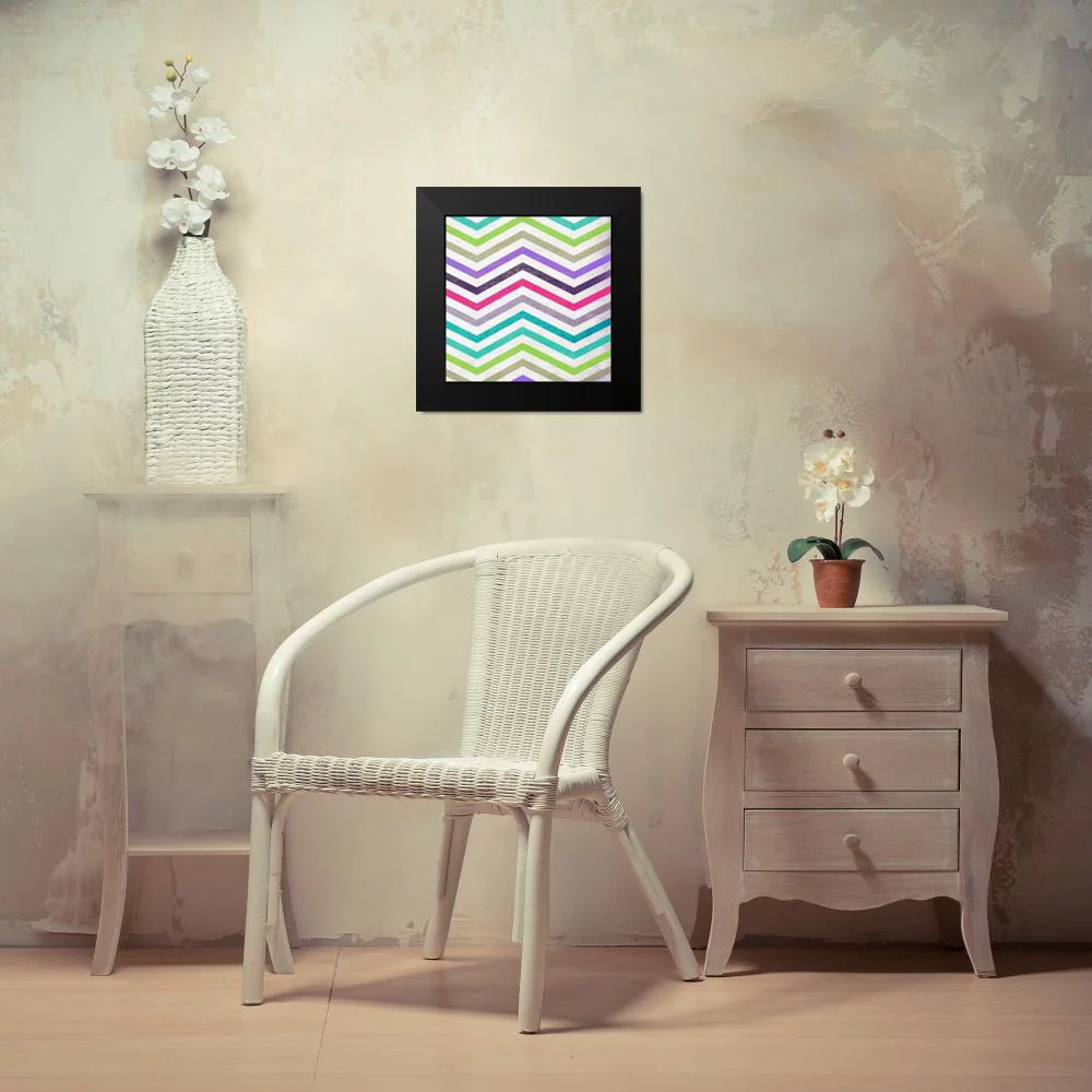 Grey, Jace 12x12 Black Modern Framed Museum Art Print Titled - Glow ZigZag
