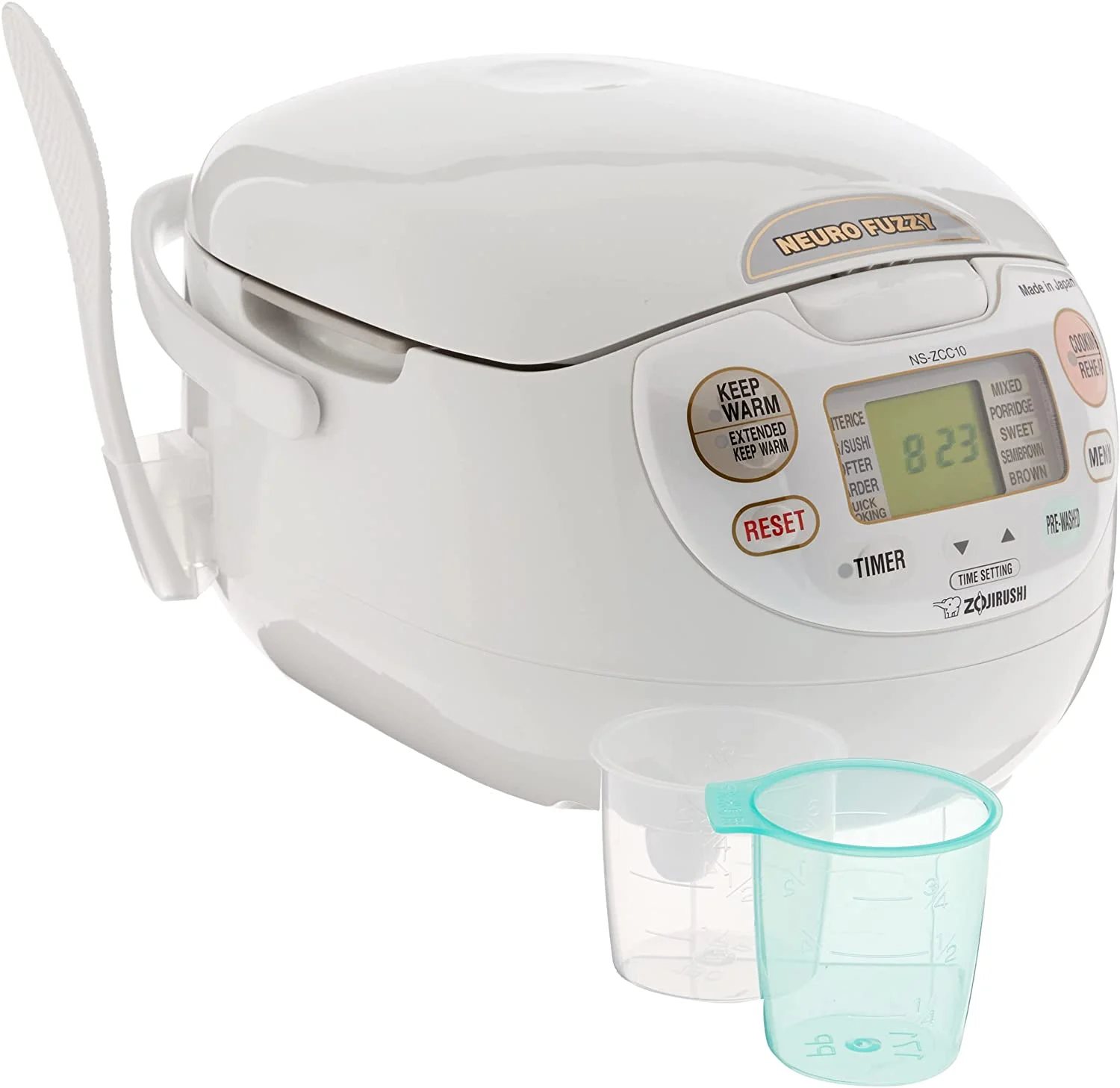 Excellent Zojirushi  Made in Japan Neuro Fuzzy Rice Cooker  5.5-Cup  Premium White