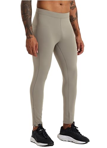 Willit Men's Fleece Running Leggings Cold Weather Gear Winter Cycling Tights Pants Water Resistant Zipper Pockets