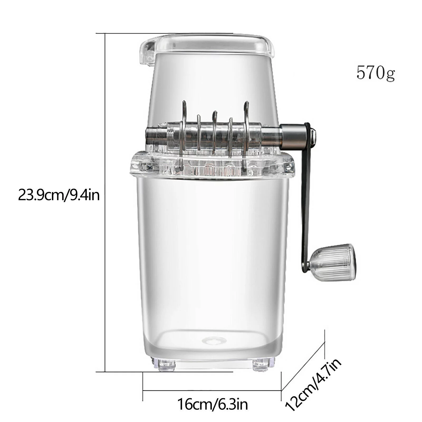 Snow Cone Maker Grinder Manual Ice Crusher Shaver with 4 Rubber Ant-skid Knobs Suitable for Party Household Bar Making Drink