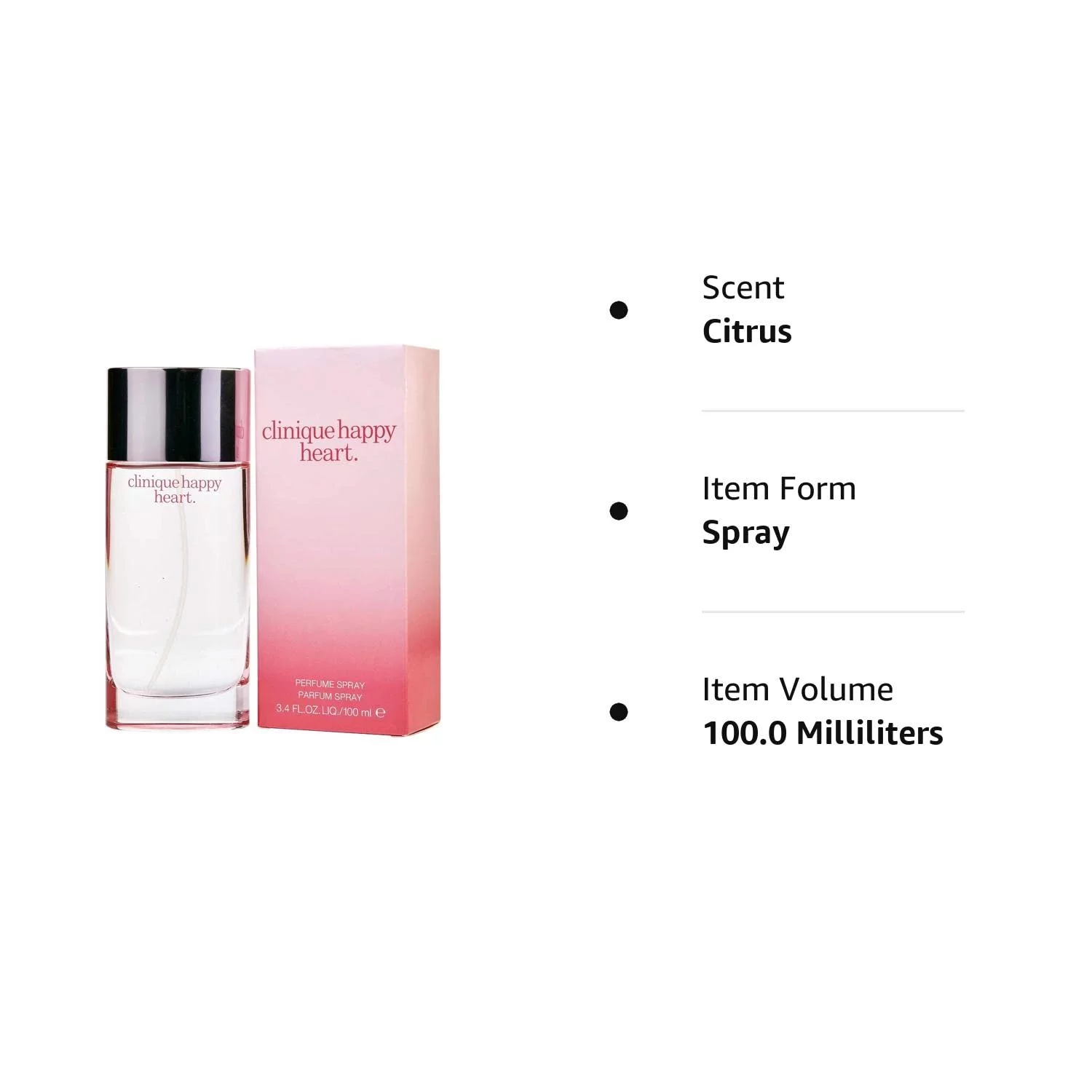 Happy Heart/Clinique Perfume Spray New Packaging 3.4 oz (100 ml)