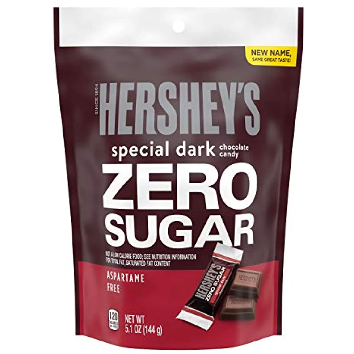 Hersheys Special Dark Zero Sugar Chocolate Sugar Free Candy, Individually Wrapped, 5.1 Oz Pouch