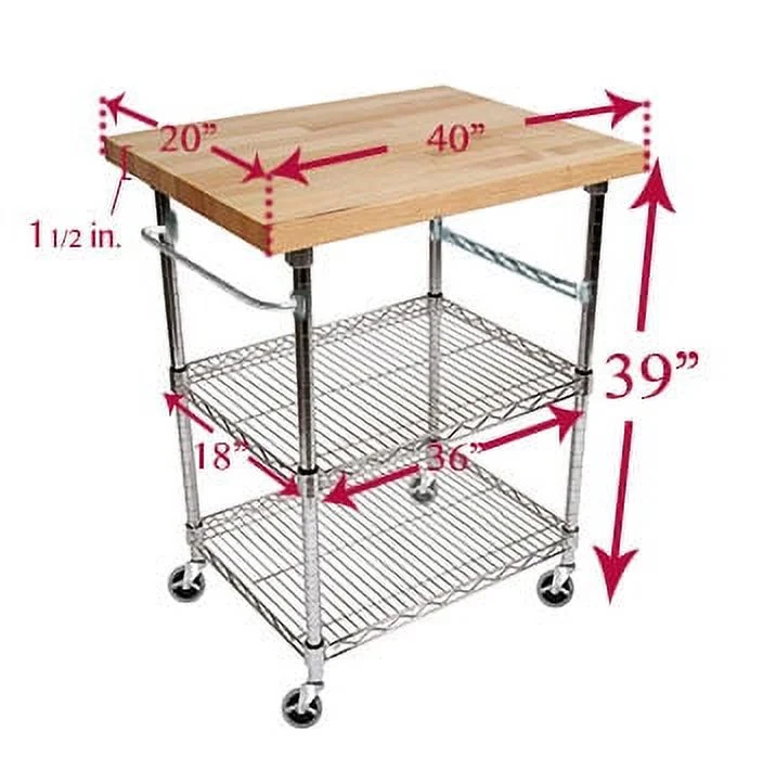 3 Tier Gourmet Cart with 20