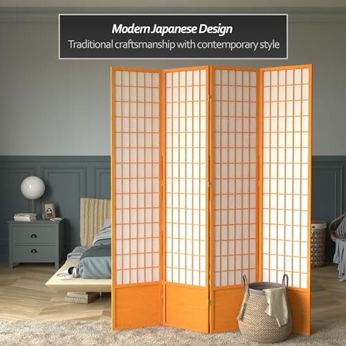 Red Lantern 7 ft. Tall Window Pane Shoji Screen-White-3 Panels Room Divider