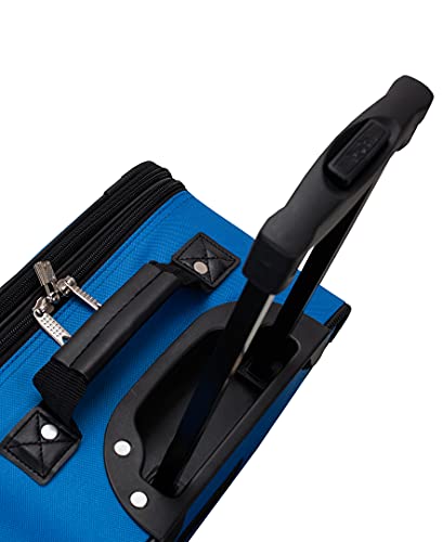 Rockland Journey Softside Upright Luggage Set,Expandable, Lightweight, Black, 4-Piece (14/19/24/28)