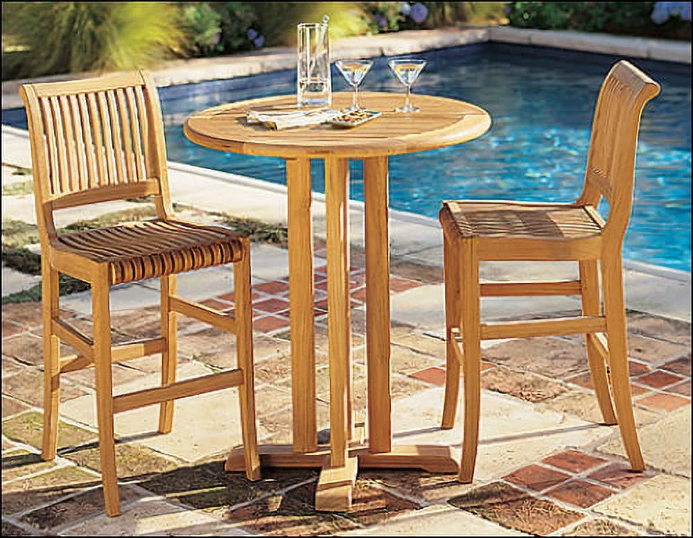 WholesaleTeak Outdoor Patio Grade-A Teak Wood 3 Piece Bar Set - 36