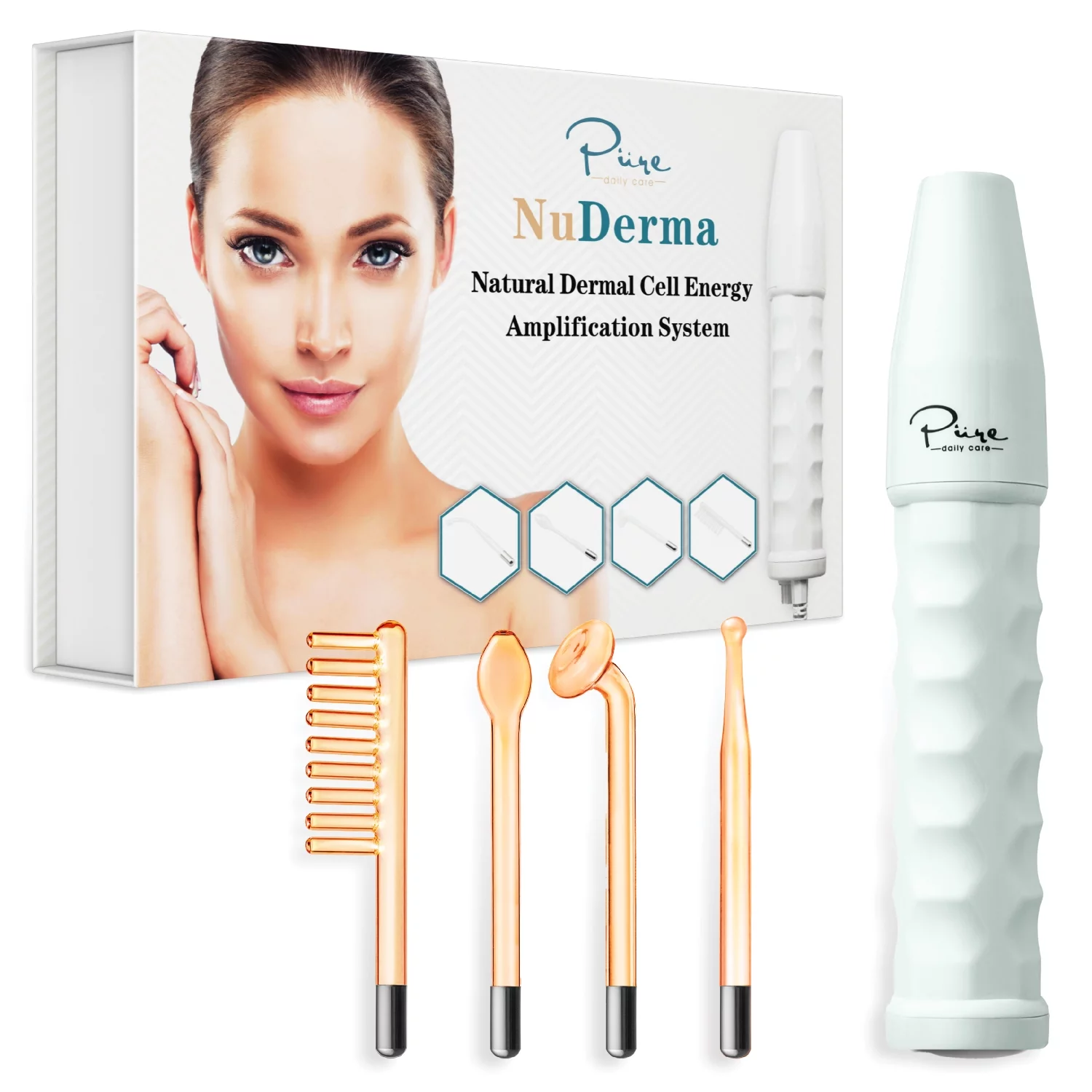 NuDerma Skin Wand - Portable Handheld High Frequency Skin Therapy Machine