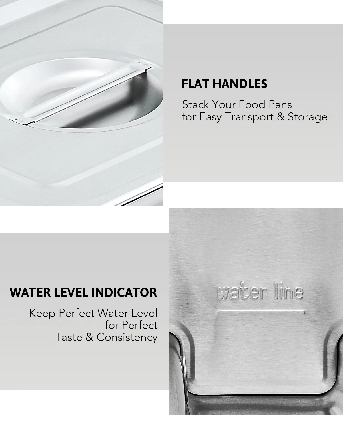 Wilprep 3 Pan Bain Marie Food Warmer Buffet Server & Warmer w Glass Shelf Ladle Skimmer