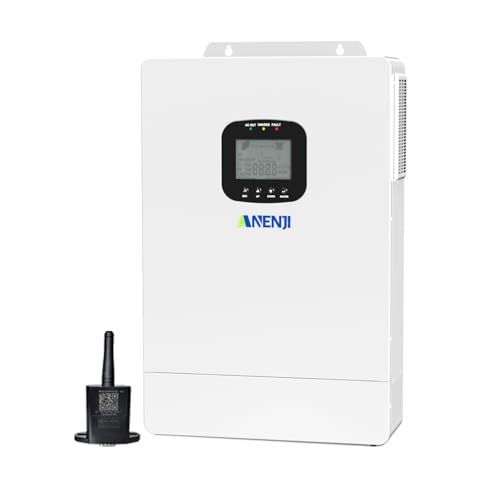 3600W Solar Inverter Charger, DC 48V to AC 110V Hybrid Inverter with Built-in 80A MPPT Controller, Pure Sine Wave PV Power Converter, Supports Battery-Less or AGM Lithium Battery