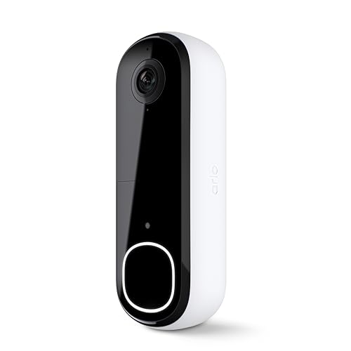 Arlo Video Doorbell HD | 2nd Gen | Wireless/Wired Option, 2-Way Audio, Night Vision, Head to Toe Video View, Integrated Siren | Live Stream | Real Time Notifications |180 Deg Wide View, White