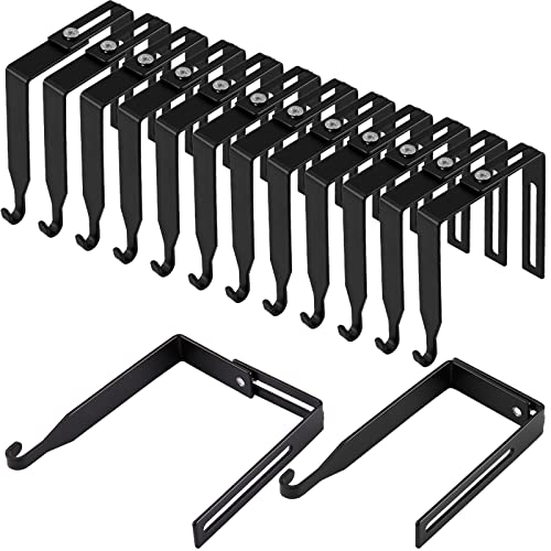 Amylove 12 Pcs Adjustable Cubicle Hangers Universal Partition Hanger Set Metal Cubicle Hooks Door Hanger, Adjusted to Fit Panels with 1 3/8 Inch to 3 1/2 Inch Thickness for Office Whiteboard (Black)