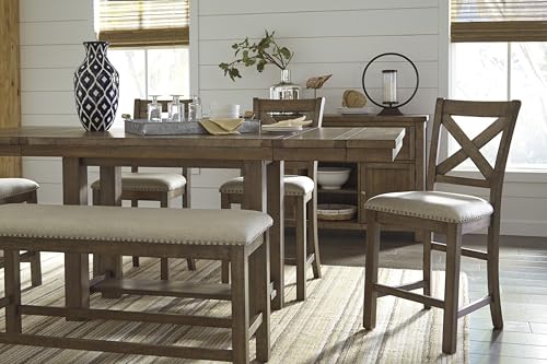 Signature Design by Ashley Robbinsdale Casual Removable Center Leaf Dining Extension Table with Trestle Base, White