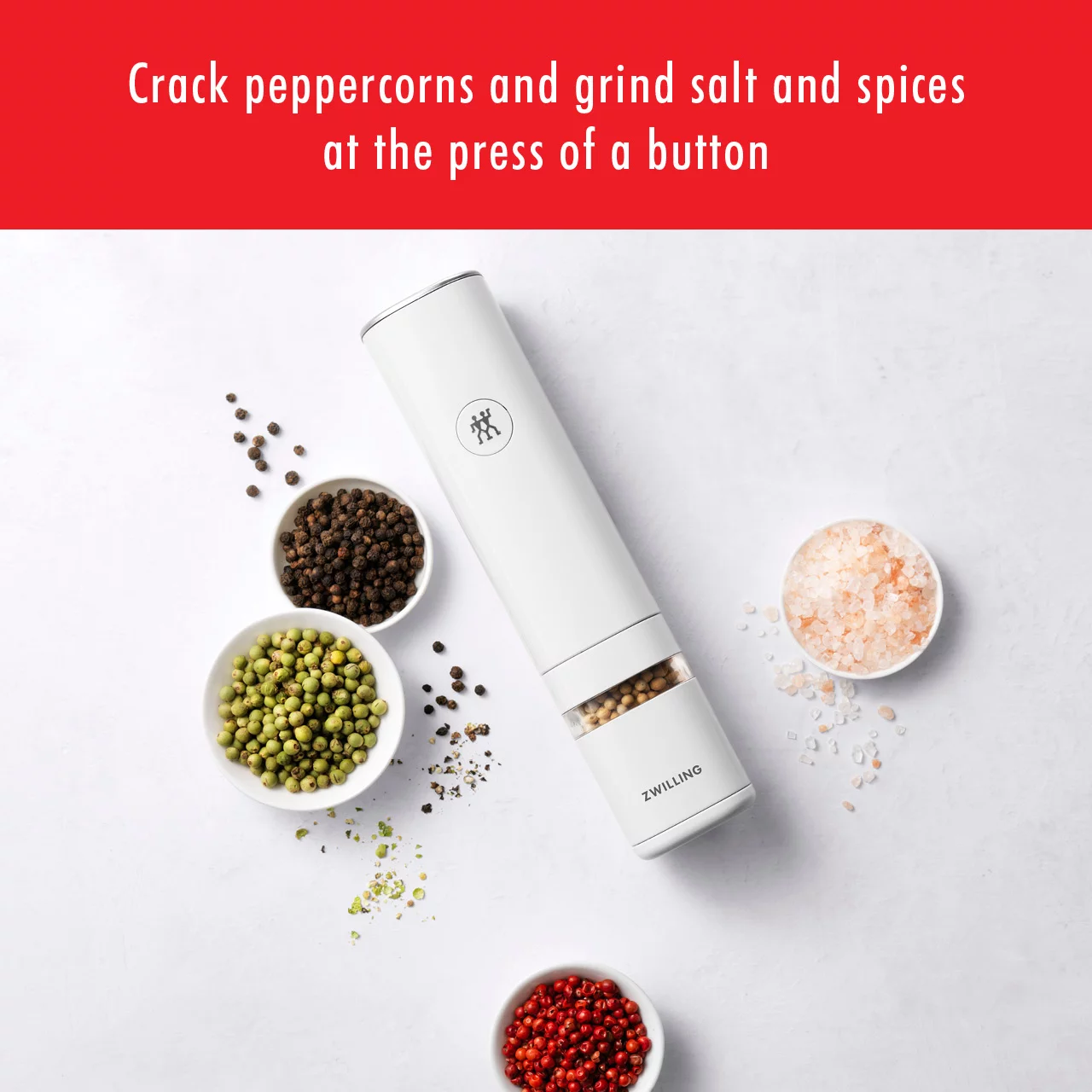 ZWILLING Enfinigy Electric Salt/Pepper Mill - White