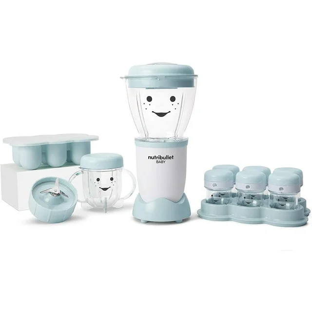 NutriBullet NBY-50100 Baby Complete Food-Making System, 32-Oz, White, Blue, Clear