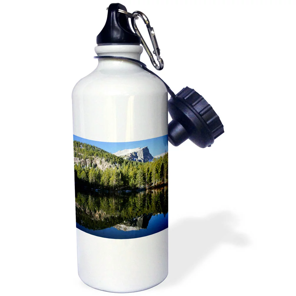 Hallett Peak Nymph Lake Rocky Mountain National Park 21 oz Sports Water Bottle wb-26277-1
