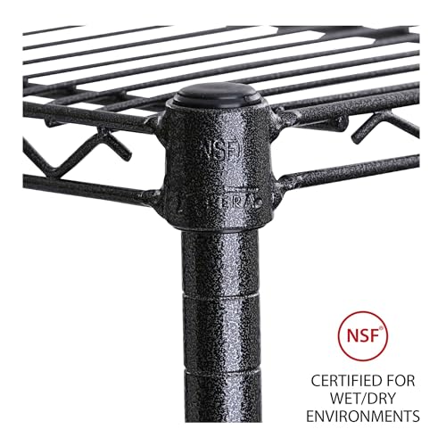 Alera 5-Shelf Wire Shelving Kit with Casters and Shelf Liners, 48w X 18d X 72h, Black Anthracite