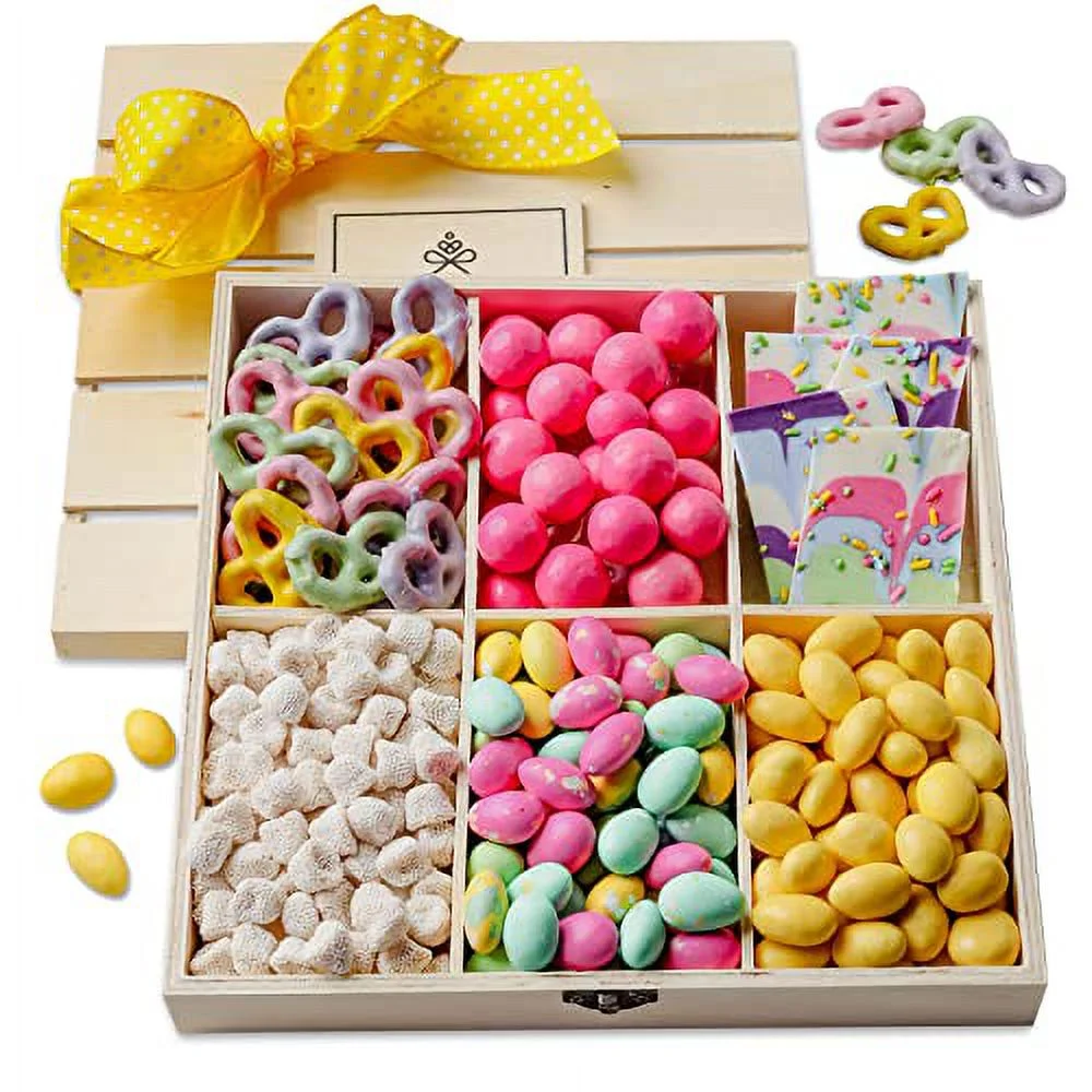 Chocolate Gift Baskets for Easter | Variety Holiday Snack Crate- Prime Delivery Gift Assortment | Unique Food Treats for Family Holiday Ideas | Bonnie & Pop