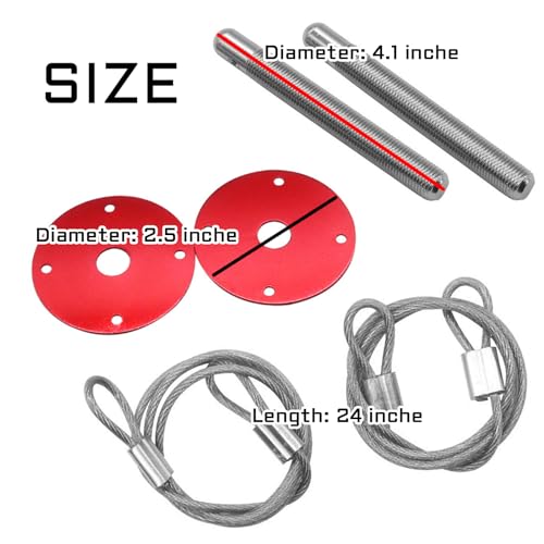 Hood Pins Kit for Car - Hood Latch Kit with Racing Lanyard, Stainless Hood Pin Lock Clip for Fixing Car Hood and Reduce Wobble, Universal Car Mods Exterior Accessories Fits Most Car Truck SUV